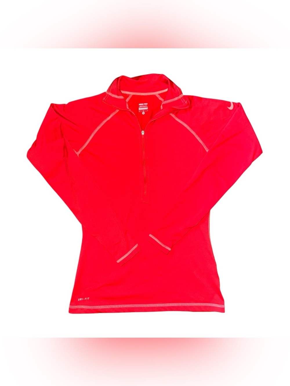 Nike Red/Orange Medium 1/4 Zip-Up Athletic Jacket